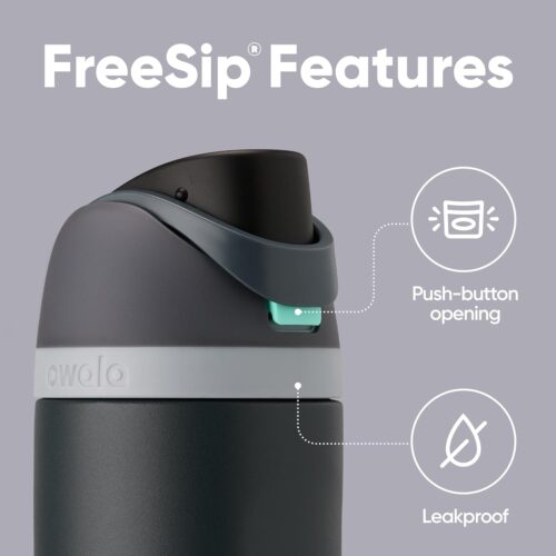 Owala FreeSip Insulated Stainless Steel Water Bottle with Straw – 24 oz Foggy Tide | Leak-Proof, BPA-Free, Double Wall Vacuum Cold Flask – store.byteboxglobal.com